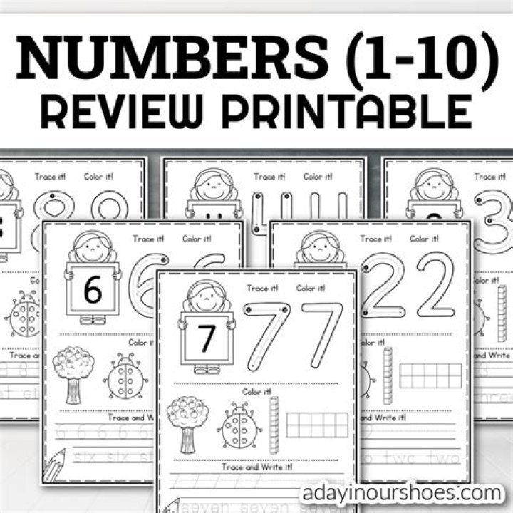 Free Kindergarten Numbers 1 to 10 Worksheets PDF for Learning Fun