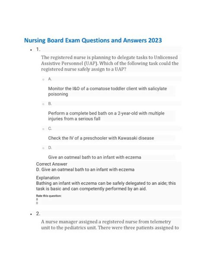 Nursing Board Exam Questions with Rationale PDF 2024