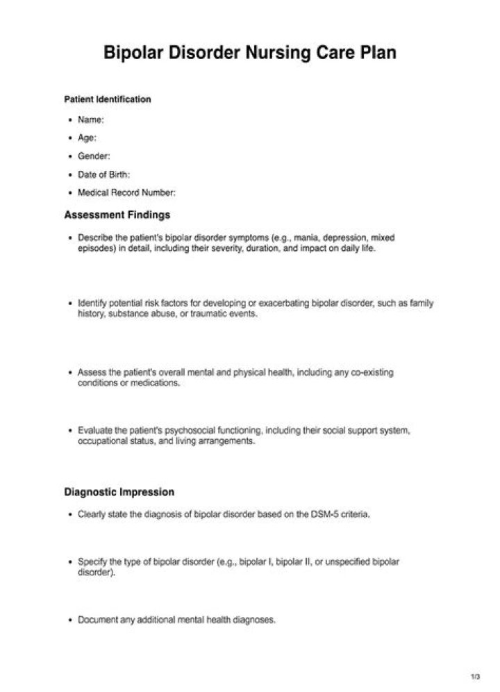 Nursing Care Plan for Bipolar Disorder: Comprehensive PDF Guide
