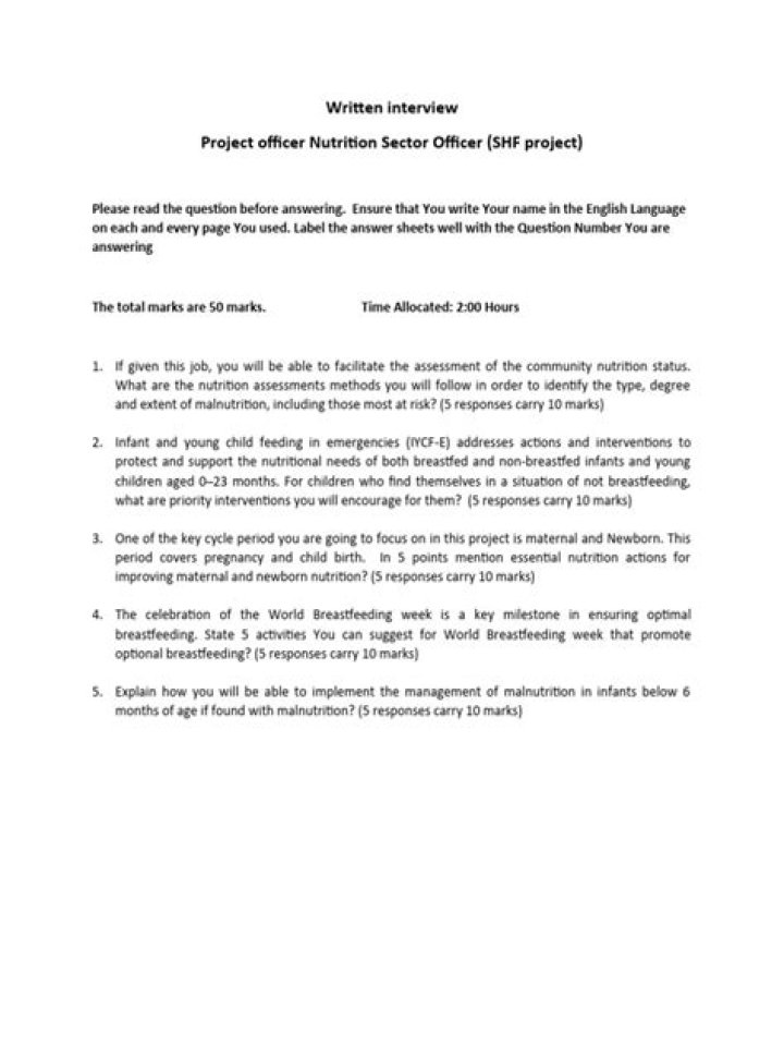 Essential Nutrition Officer Interview Questions PDF Guide