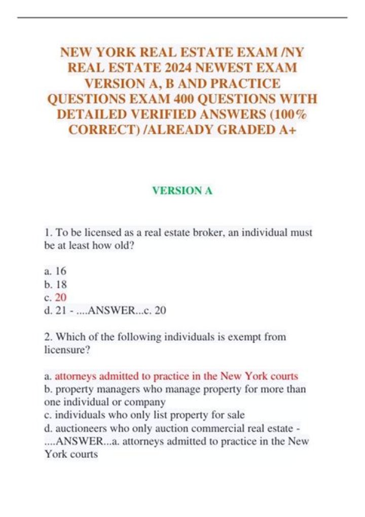 NY Real Estate Exam Questions and Answers PDF: Complete Study Guide