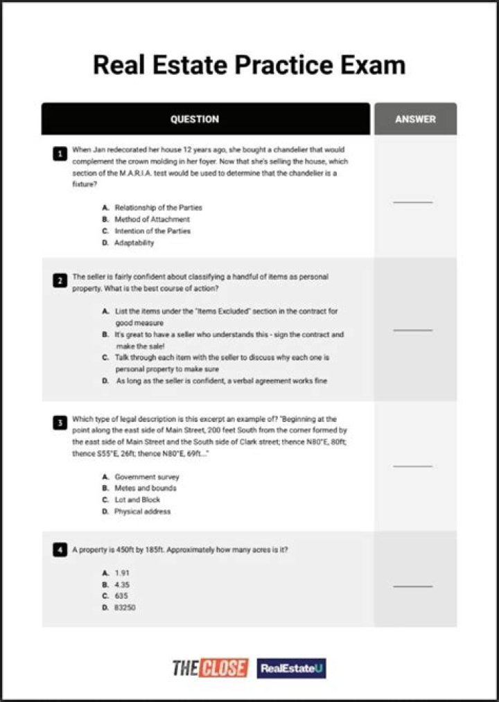 NY Real Estate Exam Questions PDF Free Download