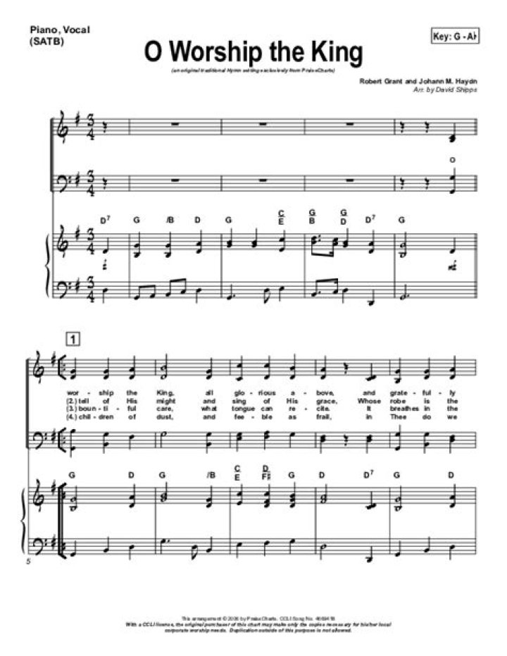 O Worship the King Sheet Music PDF – Download Free Printable