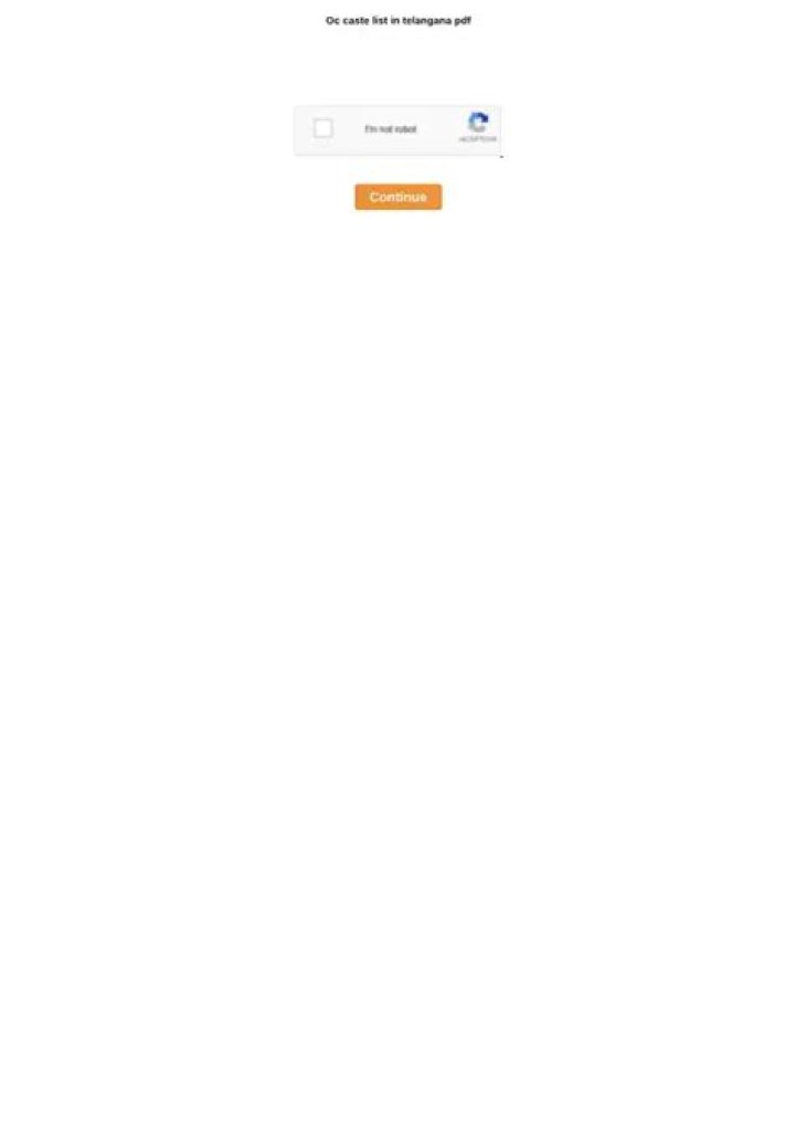 OC Caste List in Telangana PDF: Official Guide