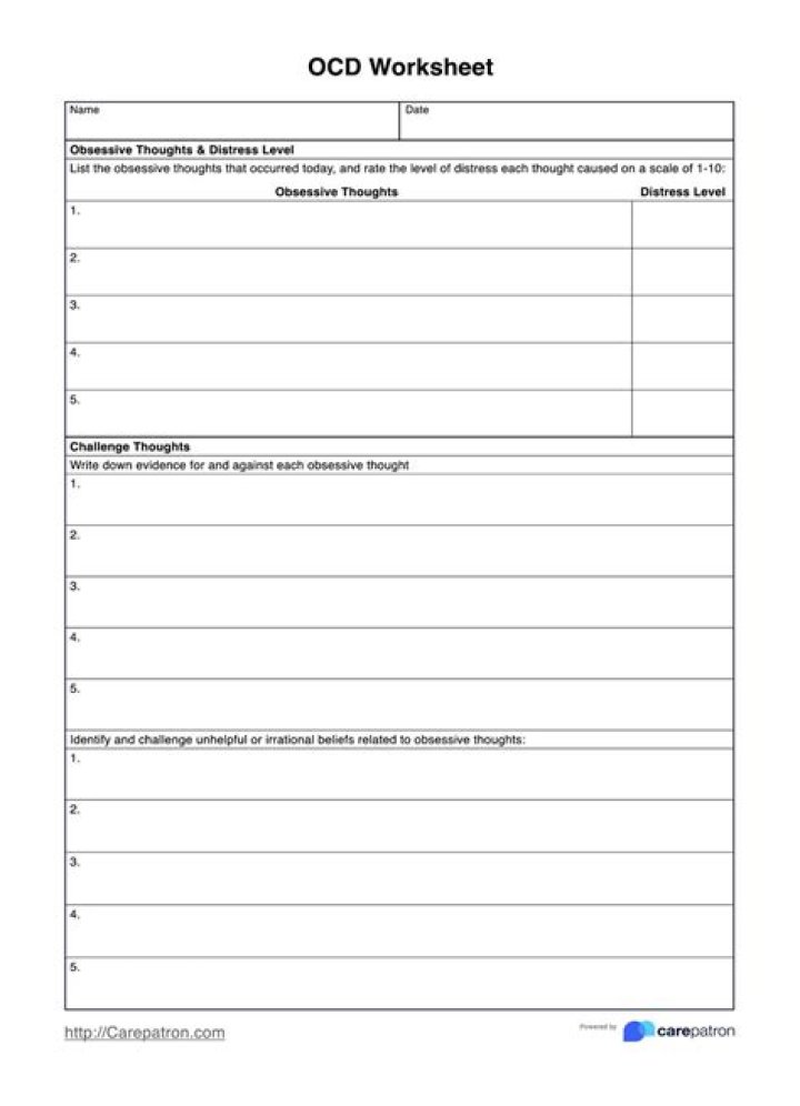 Free OCD ERP Worksheets PDF: Manage Anxiety with Structured Tools