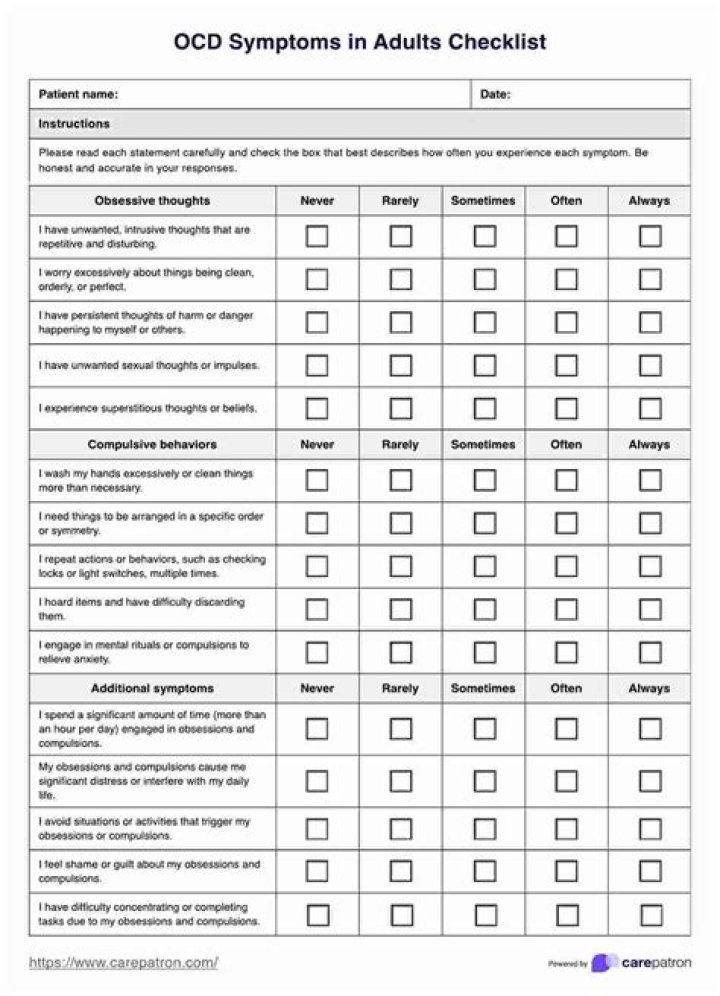 OCD Screening Test PDF: Free Downloadable Assessment