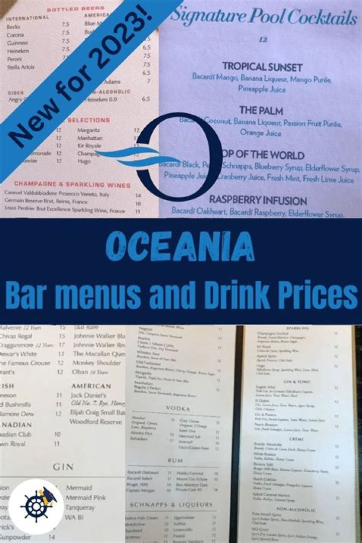 Oceania Drinks Price List PDF: Compare Bottles & Can Prices