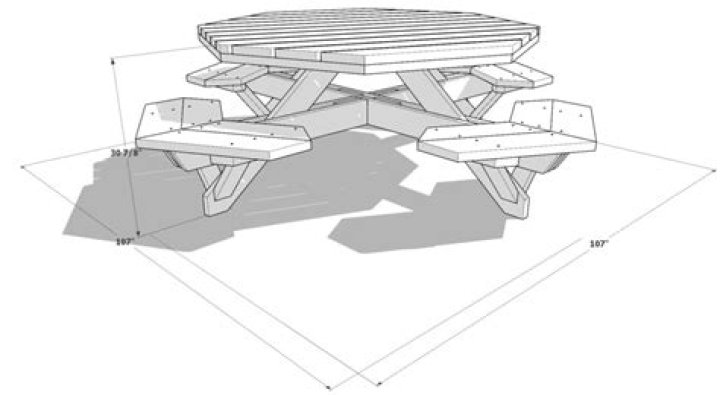 Octagon Picnic Table Plans PDF – Download Free Blueprint
