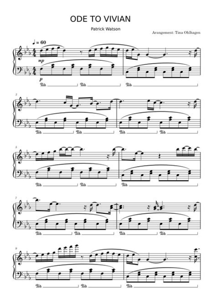 Ode to Vivian Sheet Music PDF – Download Full Score & Lyrics