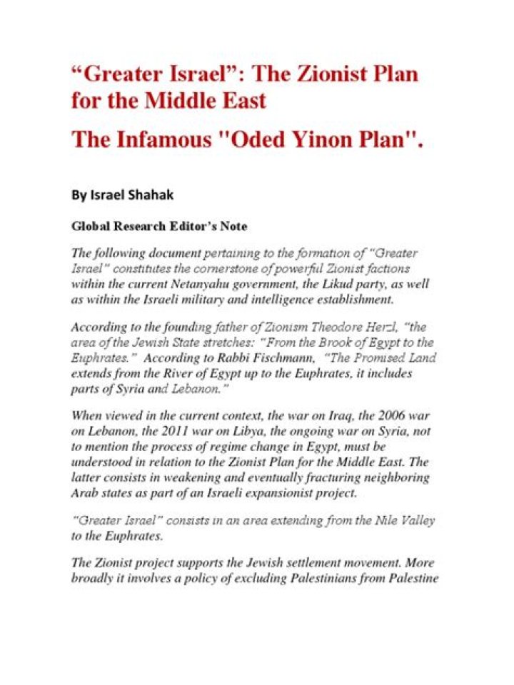 Oded Yinon Plan PDF: Download Official Development Blueprint