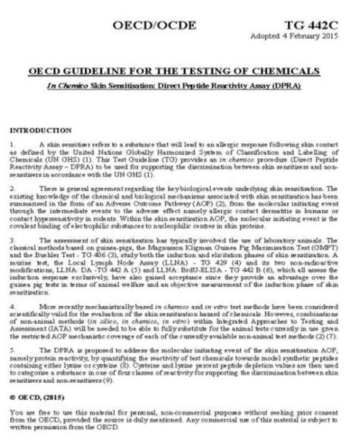 OECD Test Guideline 442C DPRA PDF: Official Compliance Manual