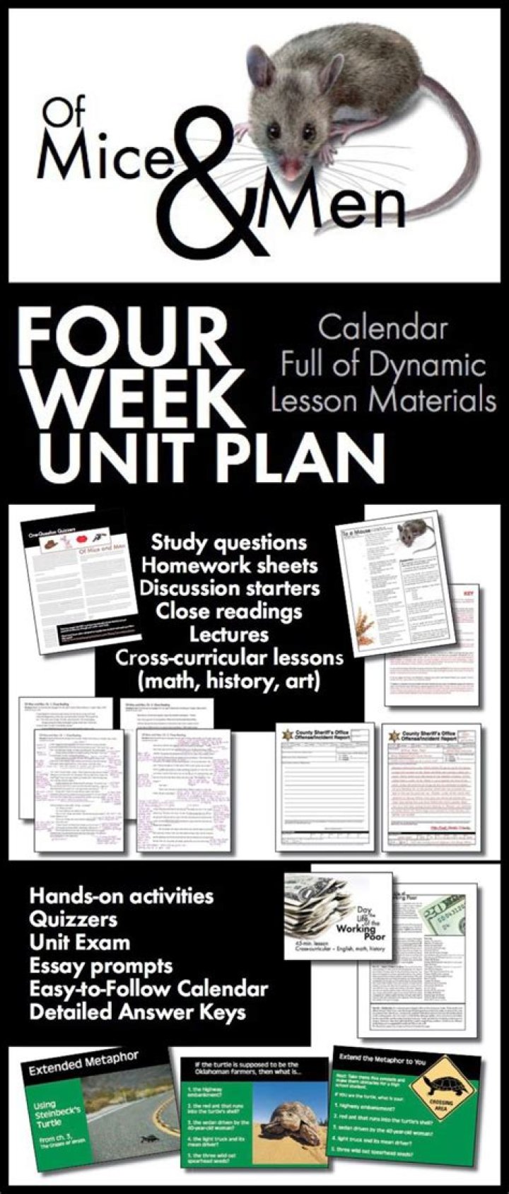 Of Mice and Men Unit Plan PDF for Teachers