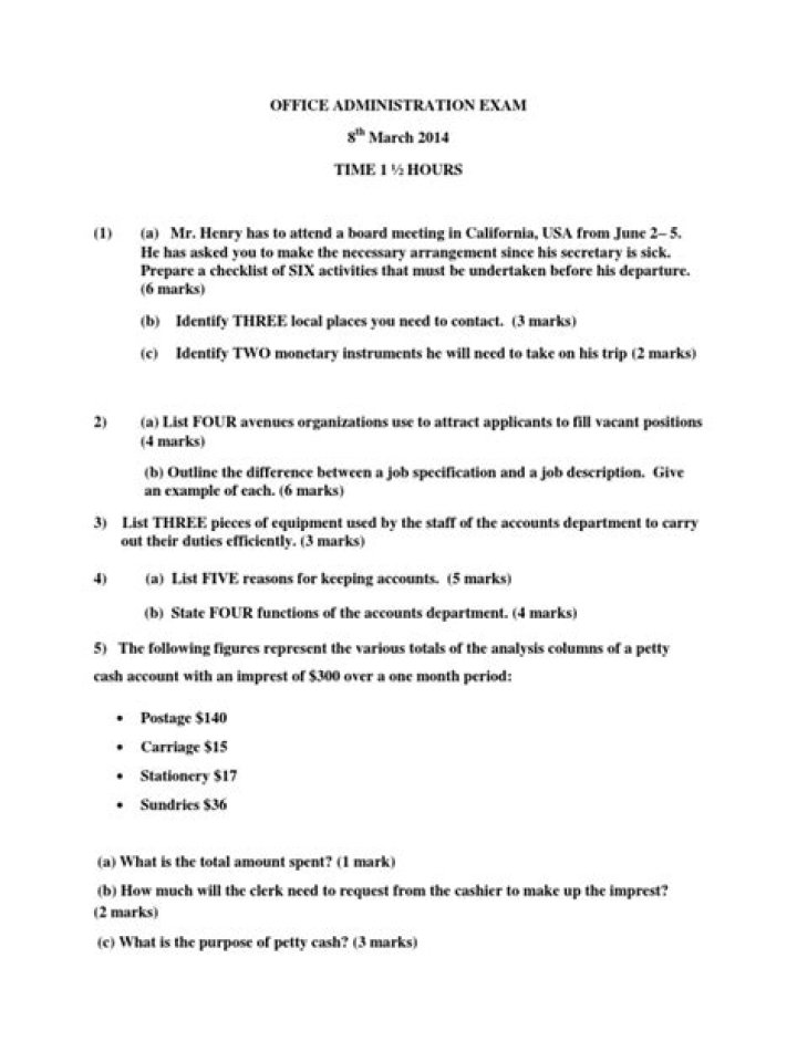 Office Administration Test Questions PDF – Free Practice Tests