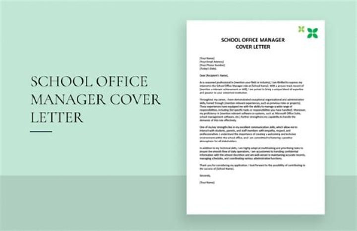 Professional Office Manager Cover Letter PDF Template