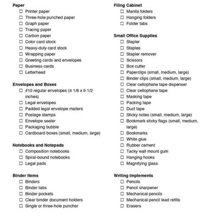 Office Stationery Items List with Images PDF – Complete Download
