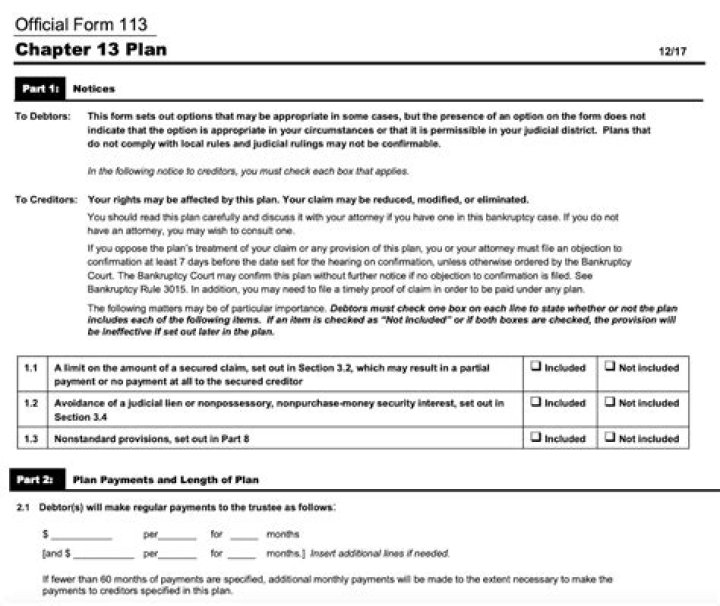 Official Form 113 Chapter 13 Plan PDF – Download Complete Guide