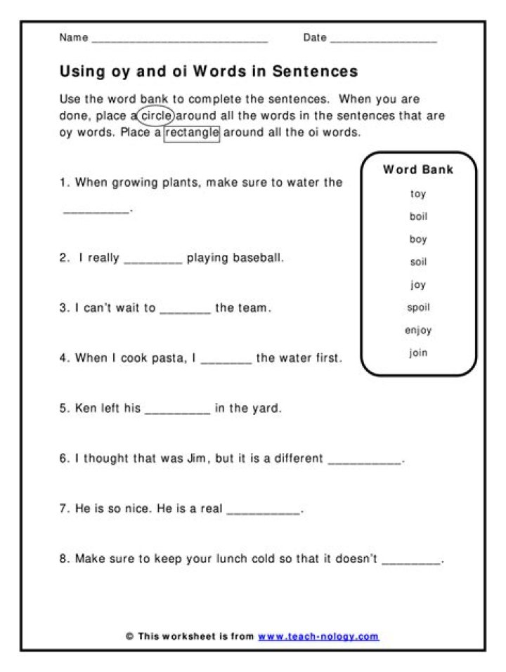 Free OI/OY Worksheets PDF – Instant Download for Home & School