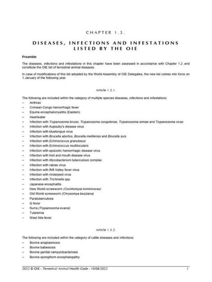 OIE Listed Diseases PDF: Complete Reference for Animal Health Officials