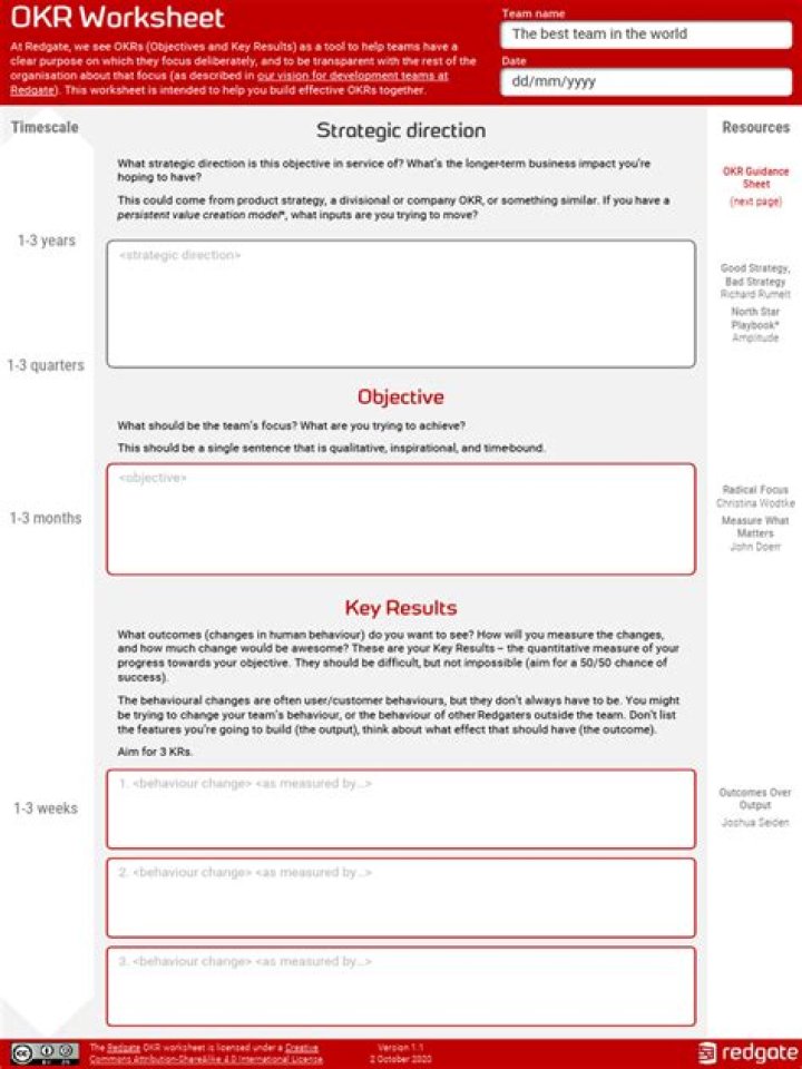Free OKR Worksheet PDF for Effective Goal Tracking