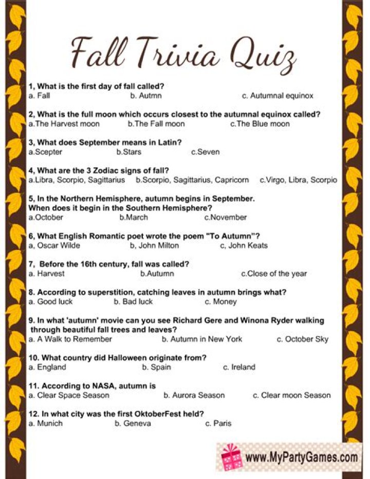 Oktoberfest Trivia Questions and Answers – Printable PDF Free