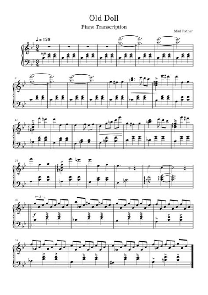 Vintage Doll Piano Sheet Music PDF Download