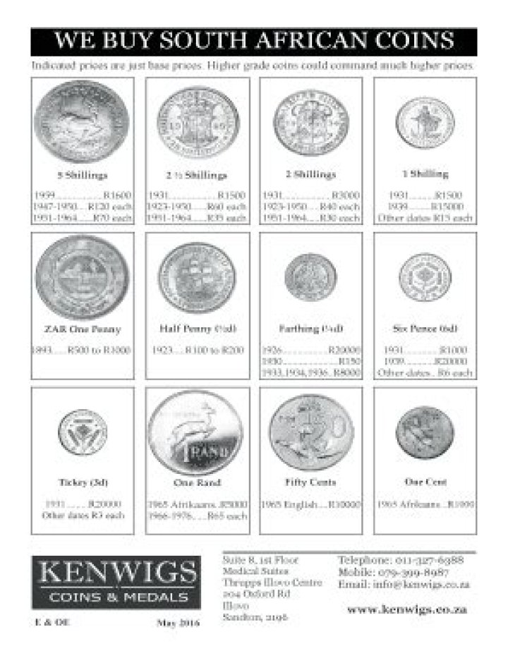 Old South African Coins Price List PDF 2020 – Complete Value Guide