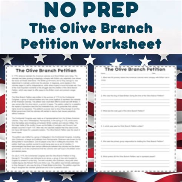 Olive Branch Petition Worksheet PDF – Free Download