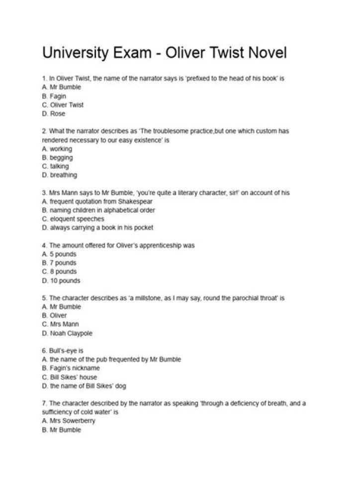 Oliver Twist FAQs: Questions and Answers PDF for Students
