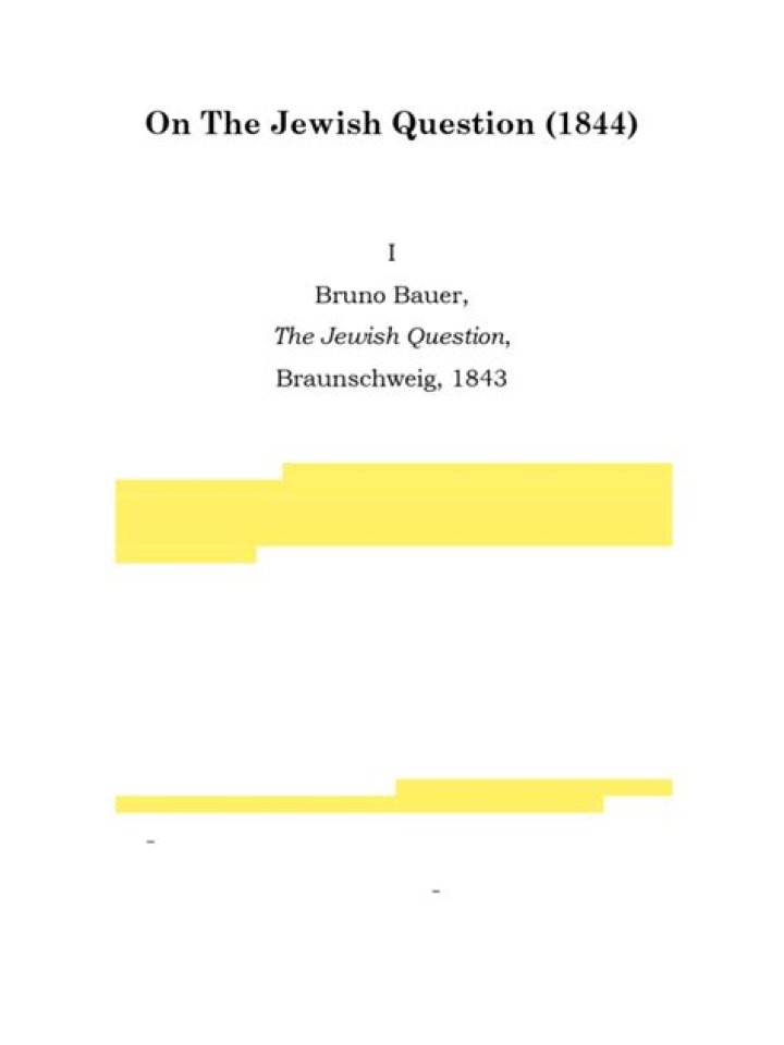 Exploring On the Jewish Question: A Critical PDF Analysis
