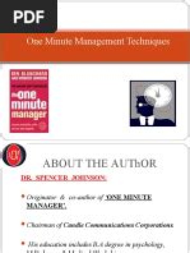 One Minute Management PDF: Master Time in Just 60 Seconds