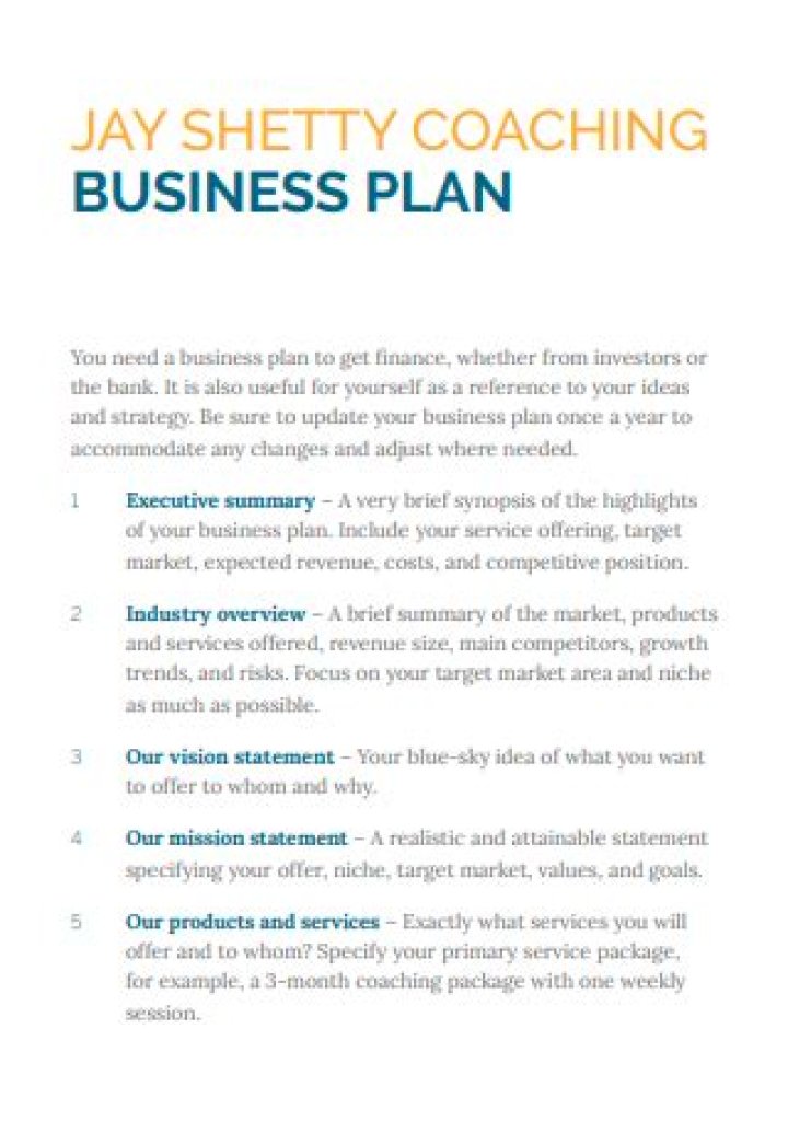 Free Online Coaching Business Plan PDF for Instant Success