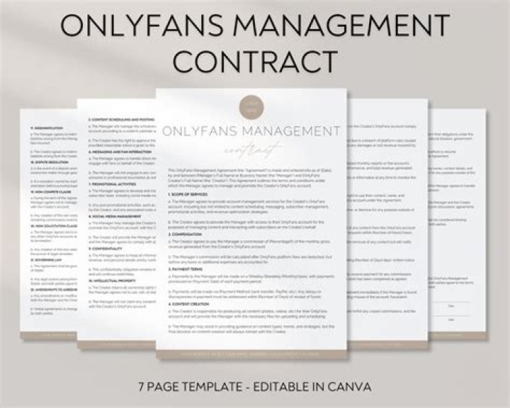 OnlyFans Management Contract PDF: Full Legal Template for Creators