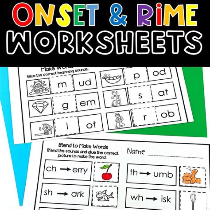 Free Onset and Rime Worksheets PDF for Early Literacy