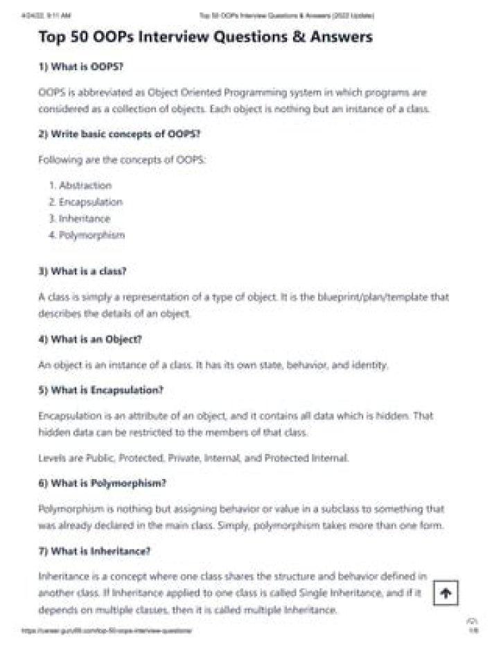 Top Oops Interview Questions PDF – Mastering Common Technical Hurdles