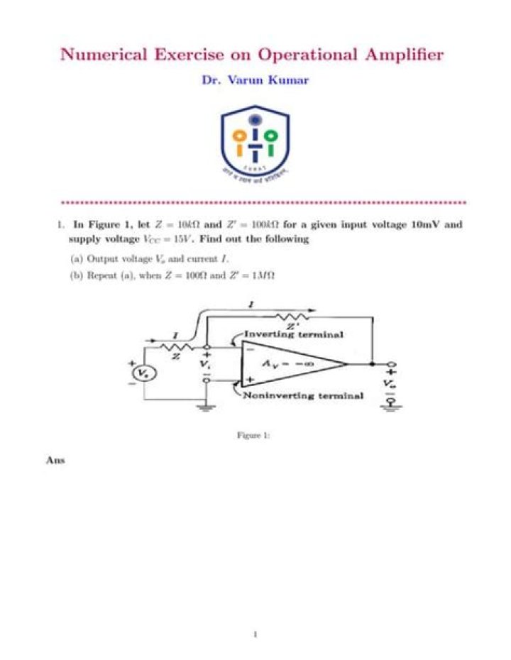Op Amp Numerical Questions and Answers PDF for Students