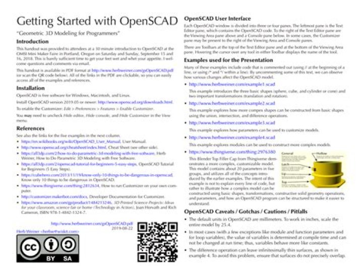 OpenSCAD Cheat Sheet PDF: Quick Reference for Beginners & Experts