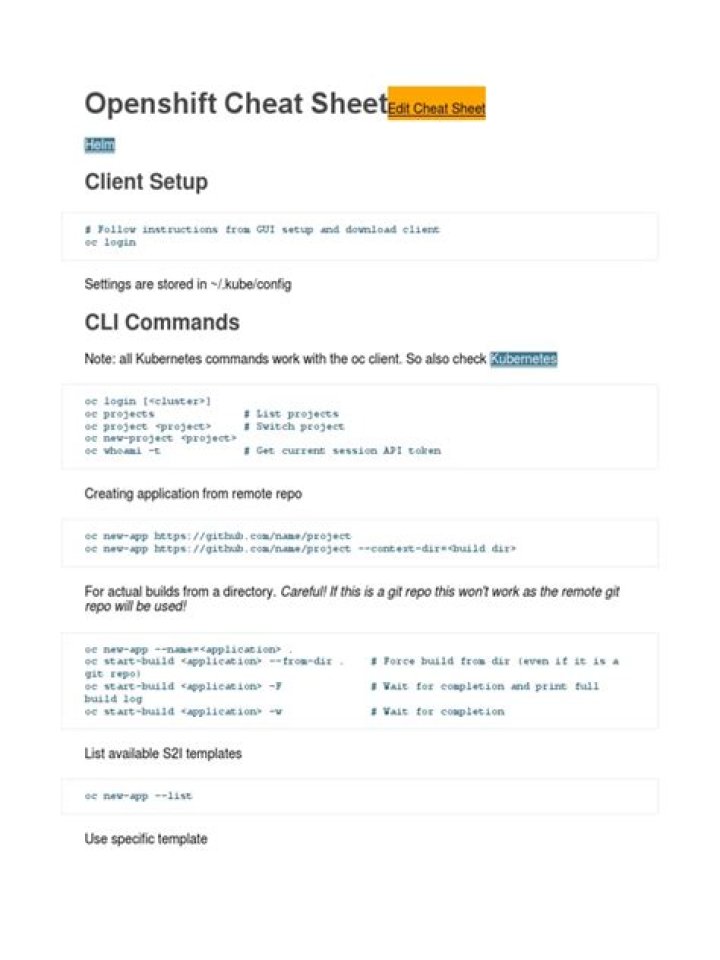 OpenShift Cheat Sheet PDF: Quick Reference Guide for Deployment & Management