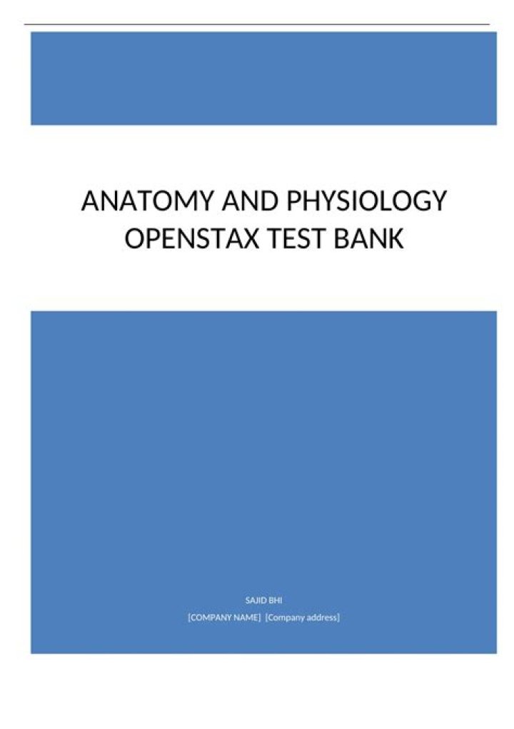 OpenStax Anatomy and Physiology Test Bank PDF for Free Study