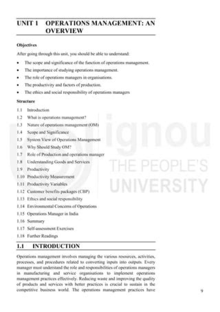 Essential Operations Management Notes for MBA Students PDF