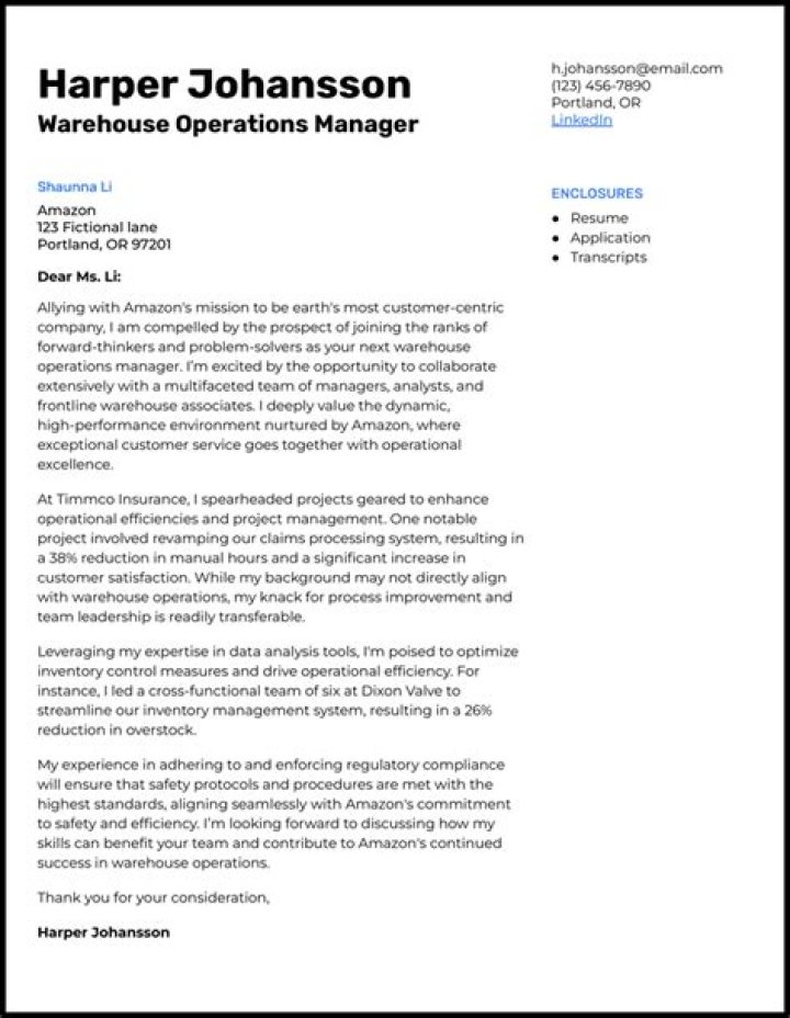 Professional Operations Manager Cover Letter PDF for Your Next Job