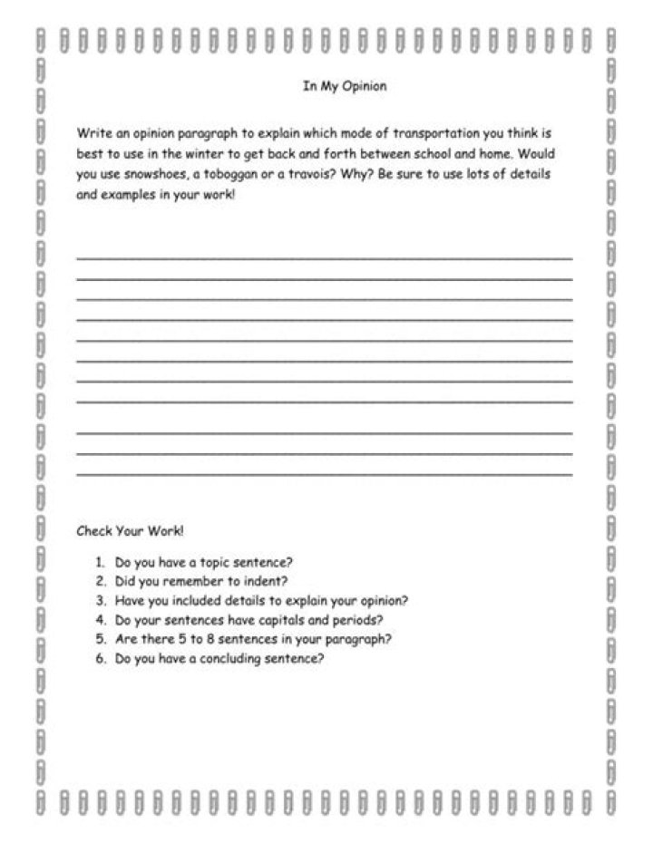 Free Opinion Writing Worksheets PDF for Students & Teachers