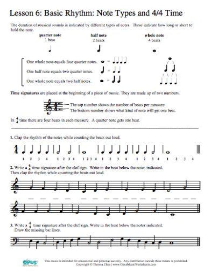 Free Opus Music Worksheets PDF for Students & Teachers
