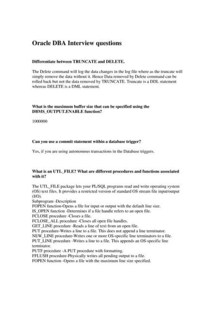 Oracle DBA Interview Questions PDF: Expert Practice Guide