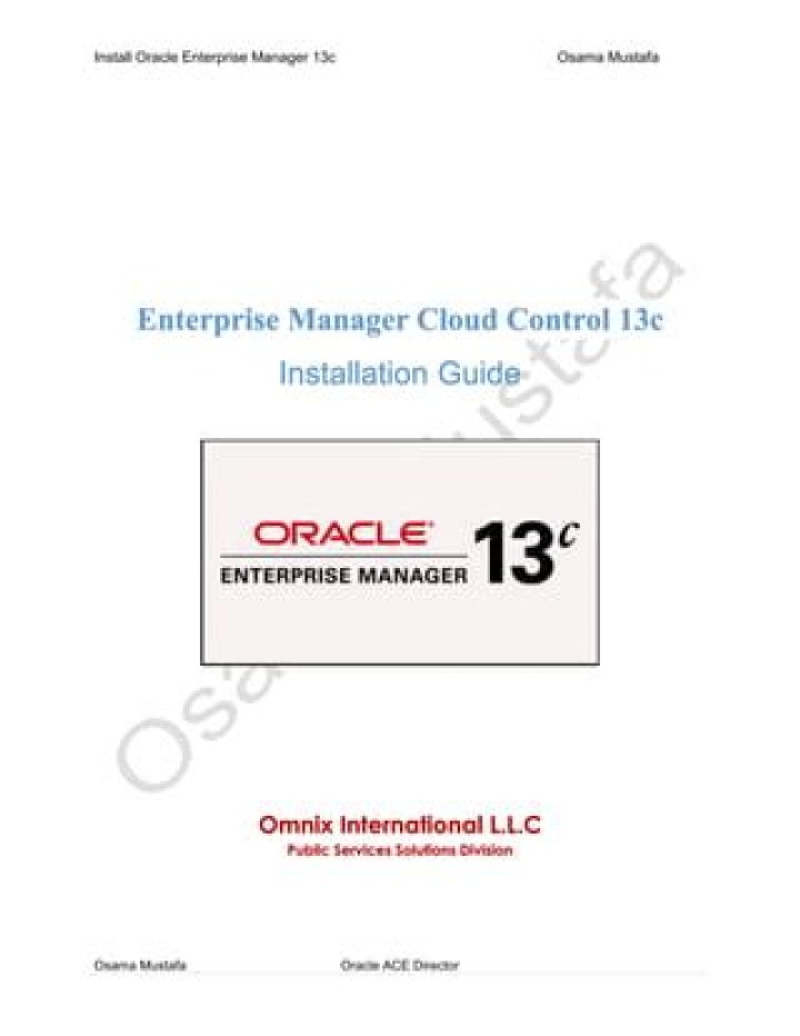 Oracle Enterprise Manager 13C Tutorial PDF: Complete Step-by-Step Guide