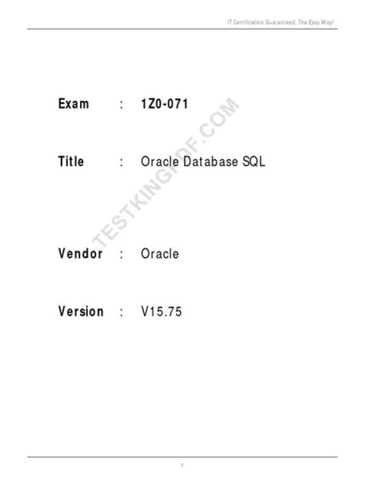 Oracle SQL Exam Questions & Answers PDF – Crack Your Exam with Practice