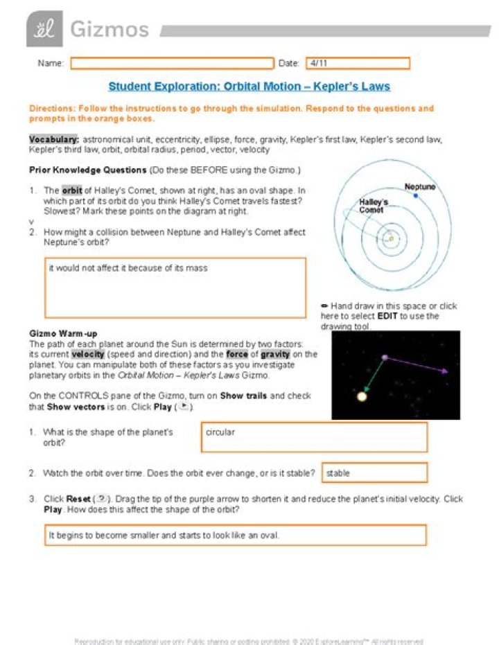 Orbital Motion Gizmo Answers PDF: Quick Solutions & Explanations