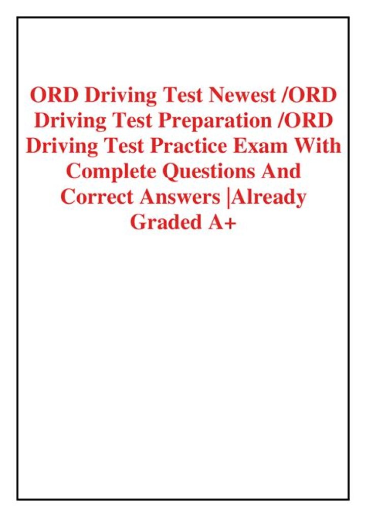 Complete Ord Driving Test Answers PDF – Pass on First Try