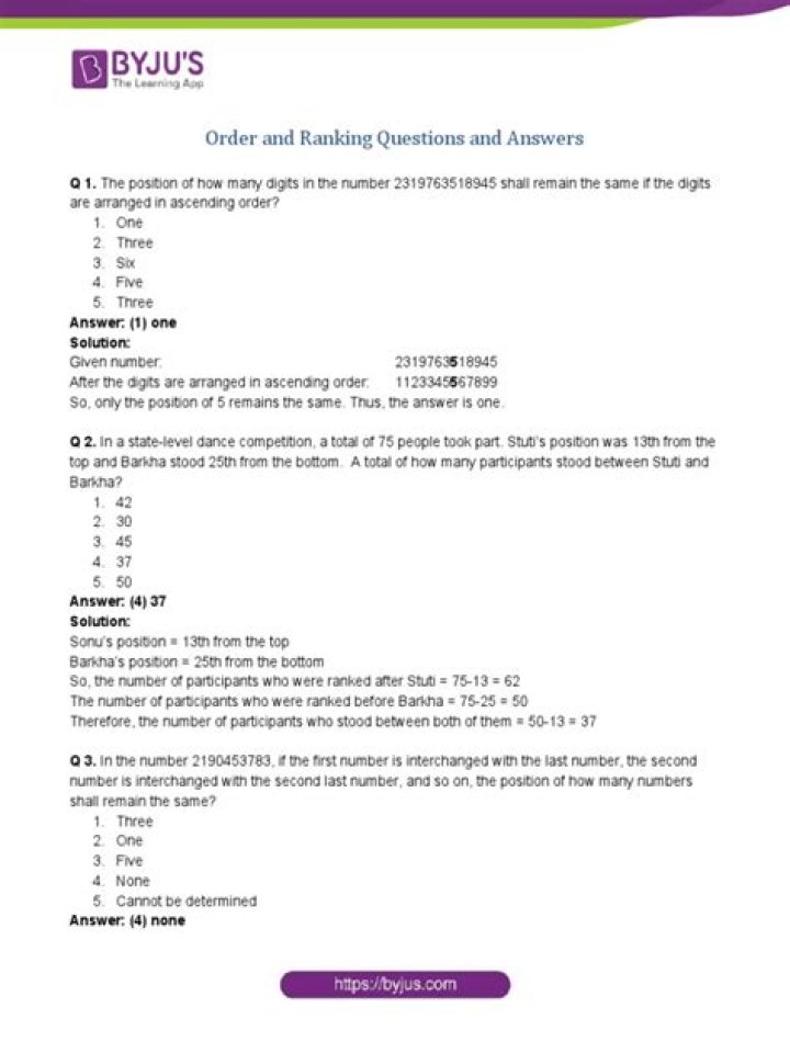 Order & Ranking Q&A: Answers in PDF Format
