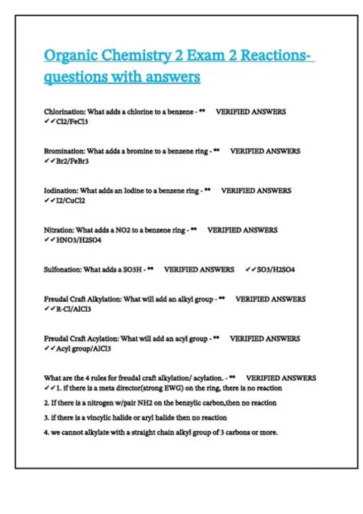 Organic Chemistry 2 Exams with Answers PDF – Complete Practice Tests