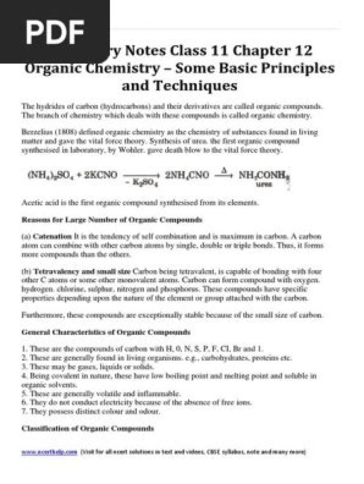 Organic Chemistry Class 11 Questions PDF – Practice Tests & Solutions